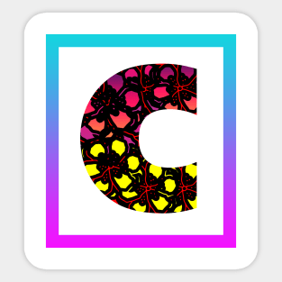 letter c from roses Sticker